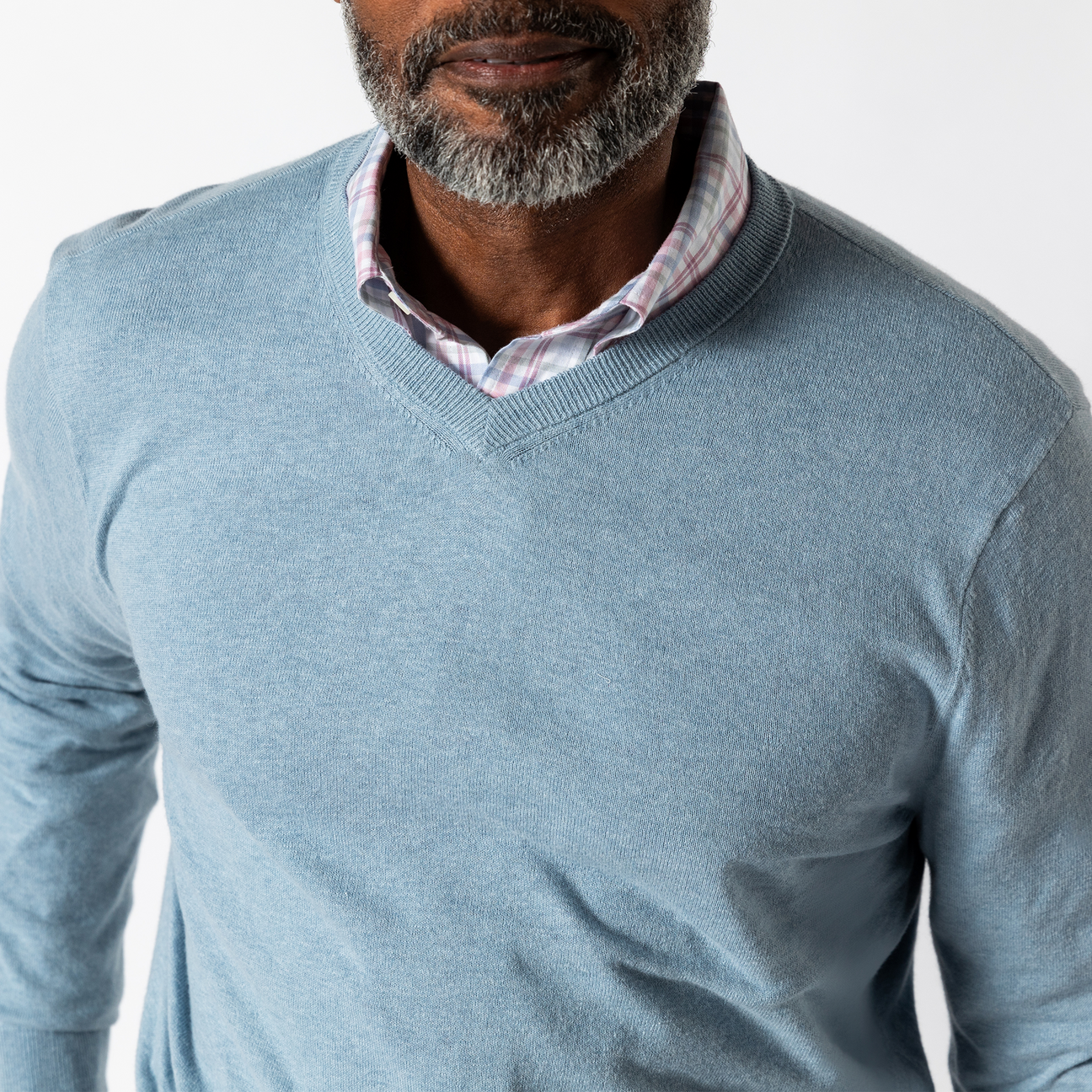 Buckley Jersey V-Neck Sweater - River Blue