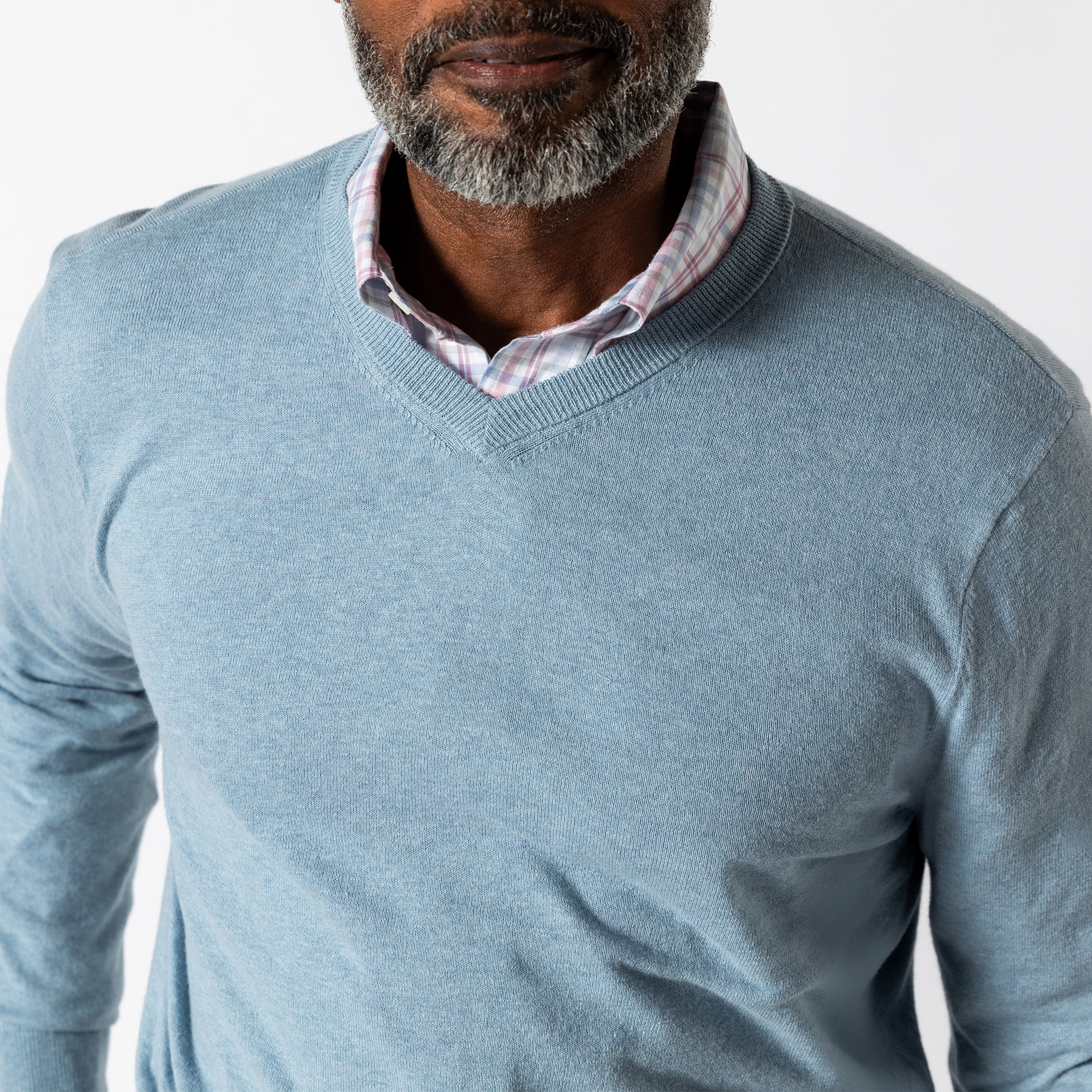 Buckley Jersey V-Neck Sweater - River Blue