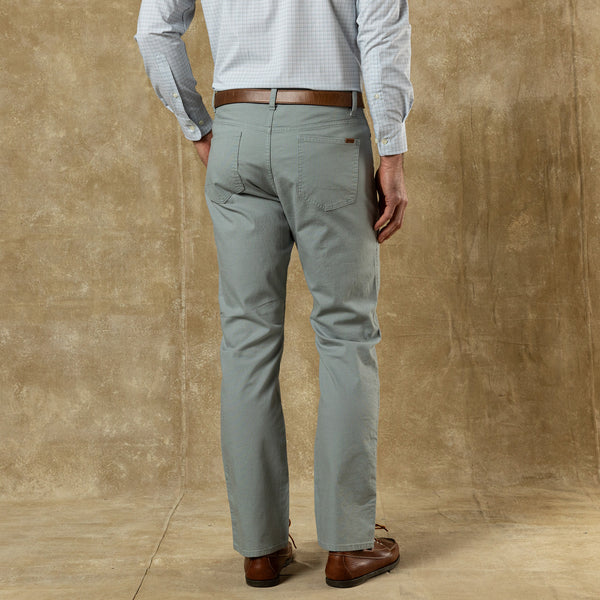 Classic Fit Pinpoint Canvas Five-Pocket - Pewter Grey