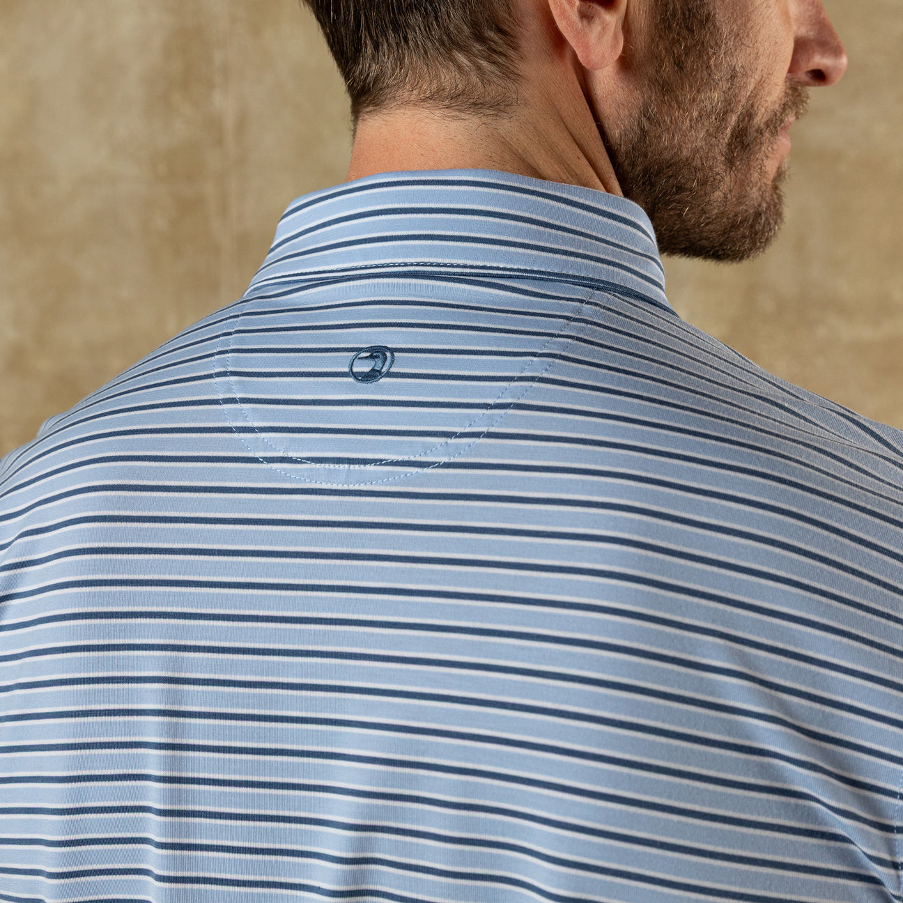 Summerford Performance Jersey Polo - Pierce Stripe - Serenity Blue