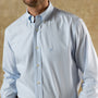 Cotton Oxford Sport Shirt - Collins Stripe - Serenity Blue