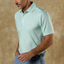 Long Drive Performance Polo - Bay Floral Print - Seafoam Green