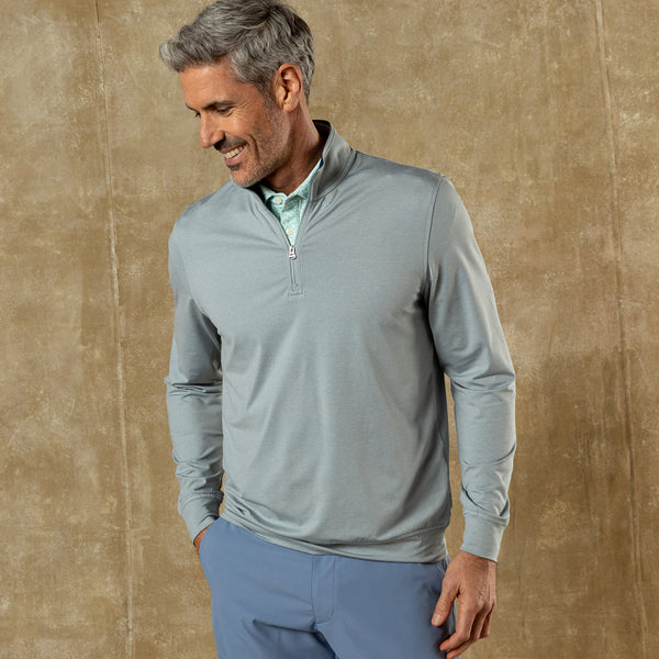 Long Drive Performance 1/4 Zip Pullover - Quarry Grey Heather