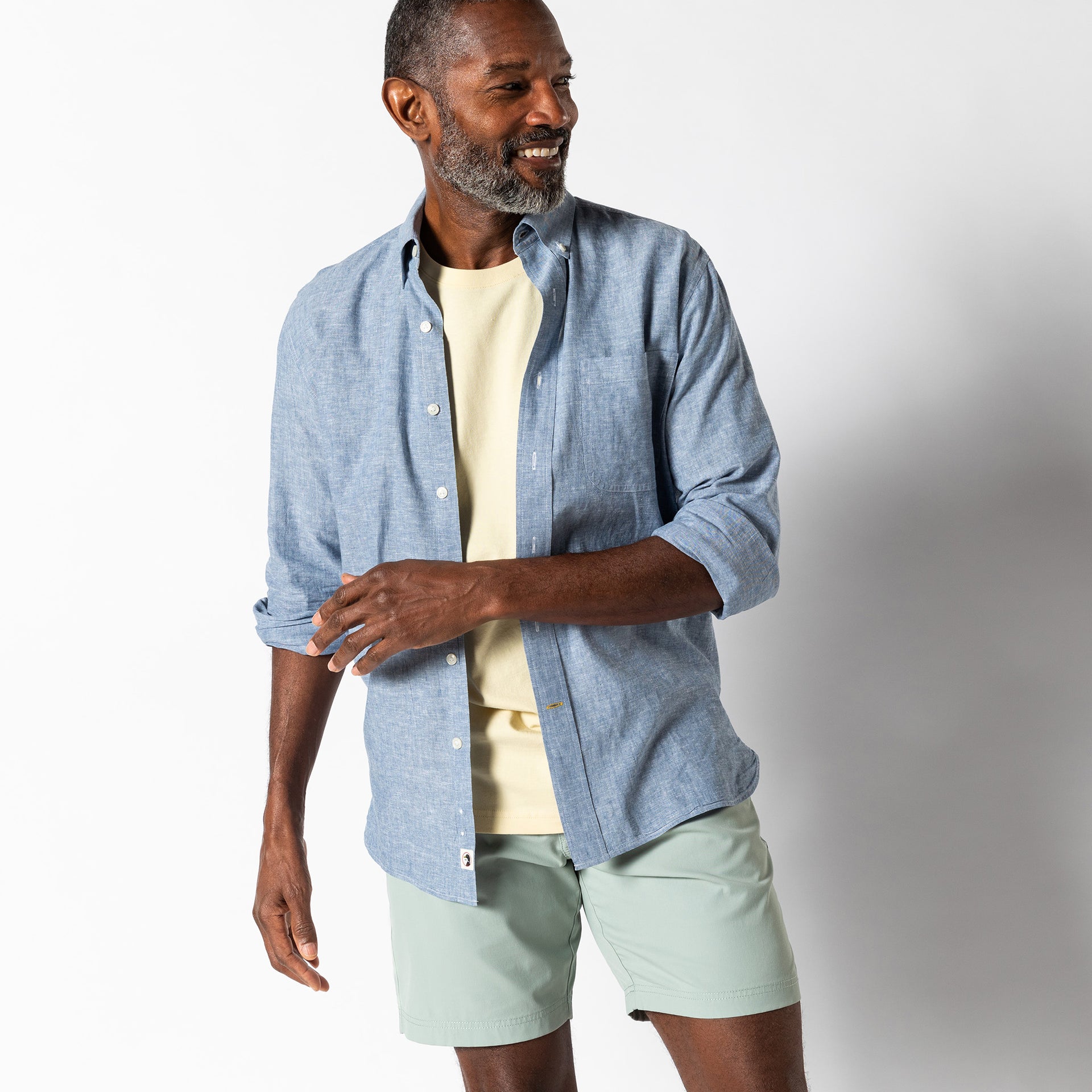 Linen Cotton Oxford Sport Shirt - Wallace Solid