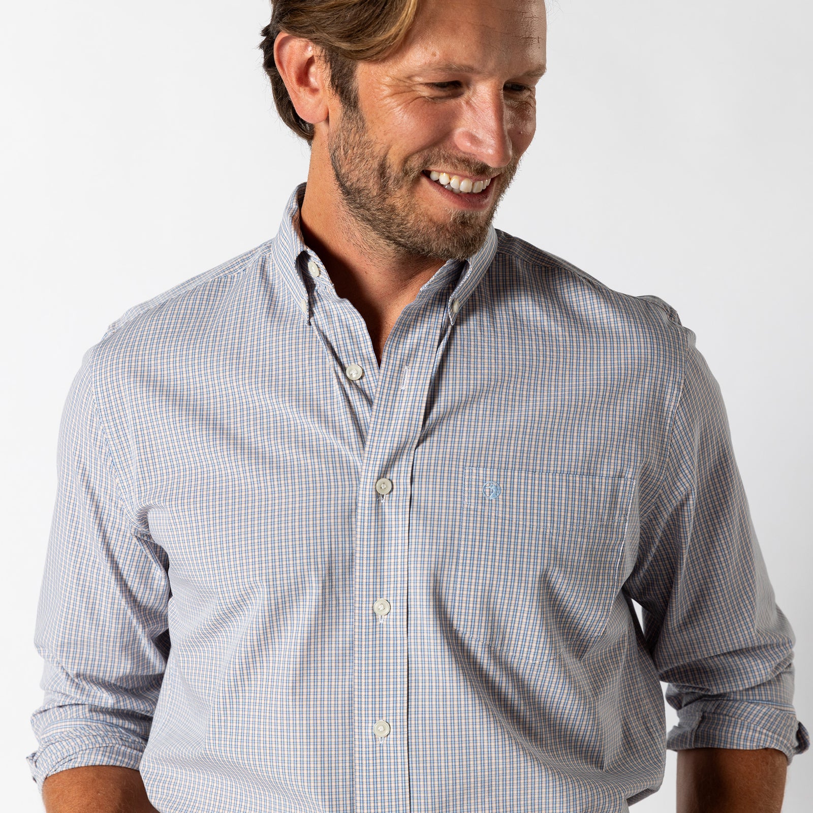 Cotton Poplin Sport Shirt - Ferry Plaid