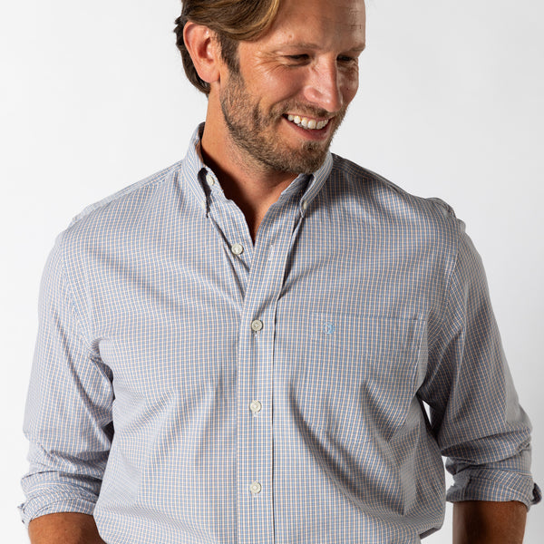 Cotton Poplin Sport Shirt - Ferry Plaid
