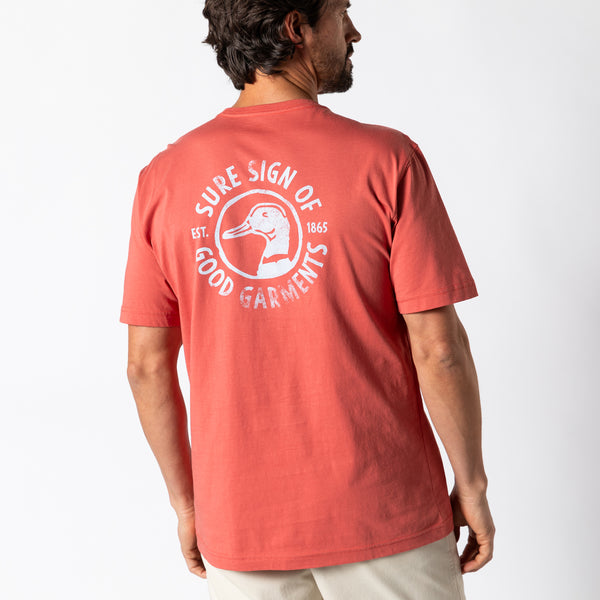 Sure Sign Short Sleeve T-Shirt - Sunwashed Red