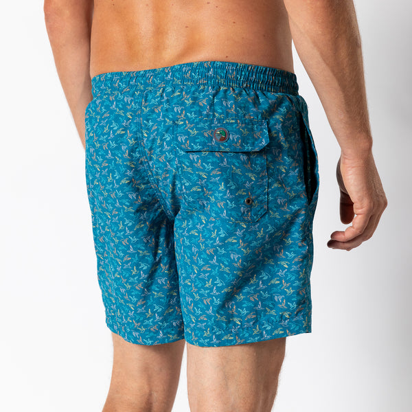 6" Print Sailport Swim Short - Sail Blue