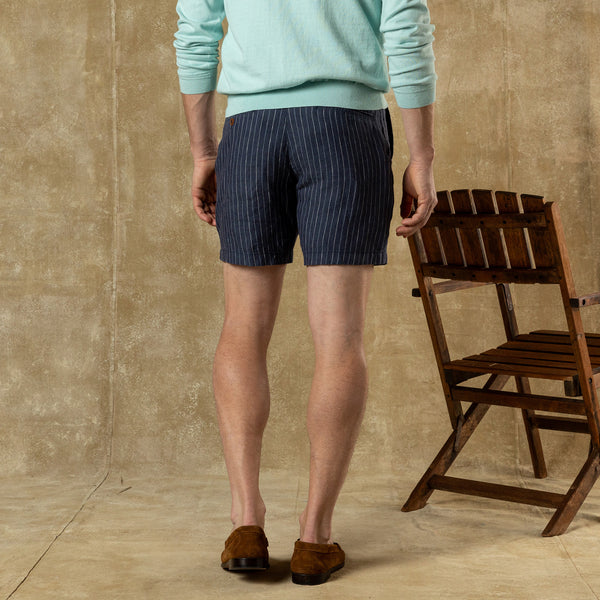 7" Gold School Linen Chino Short - Navy