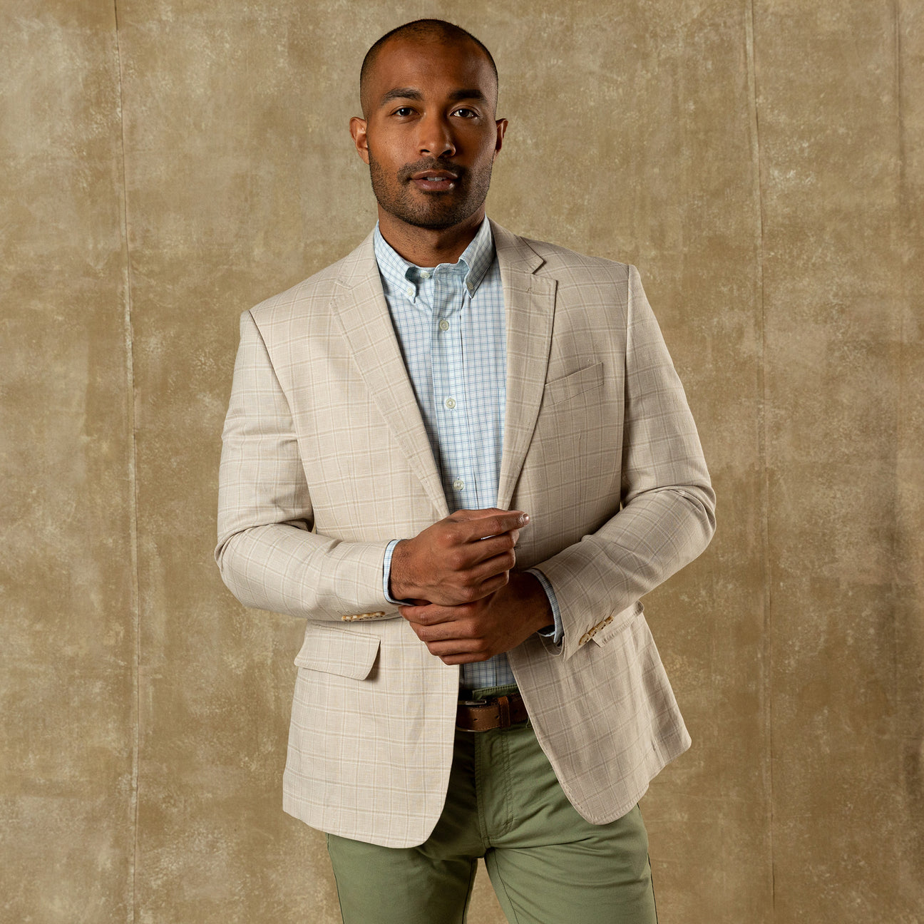 Hastings Plaid Sport Coat - Tan