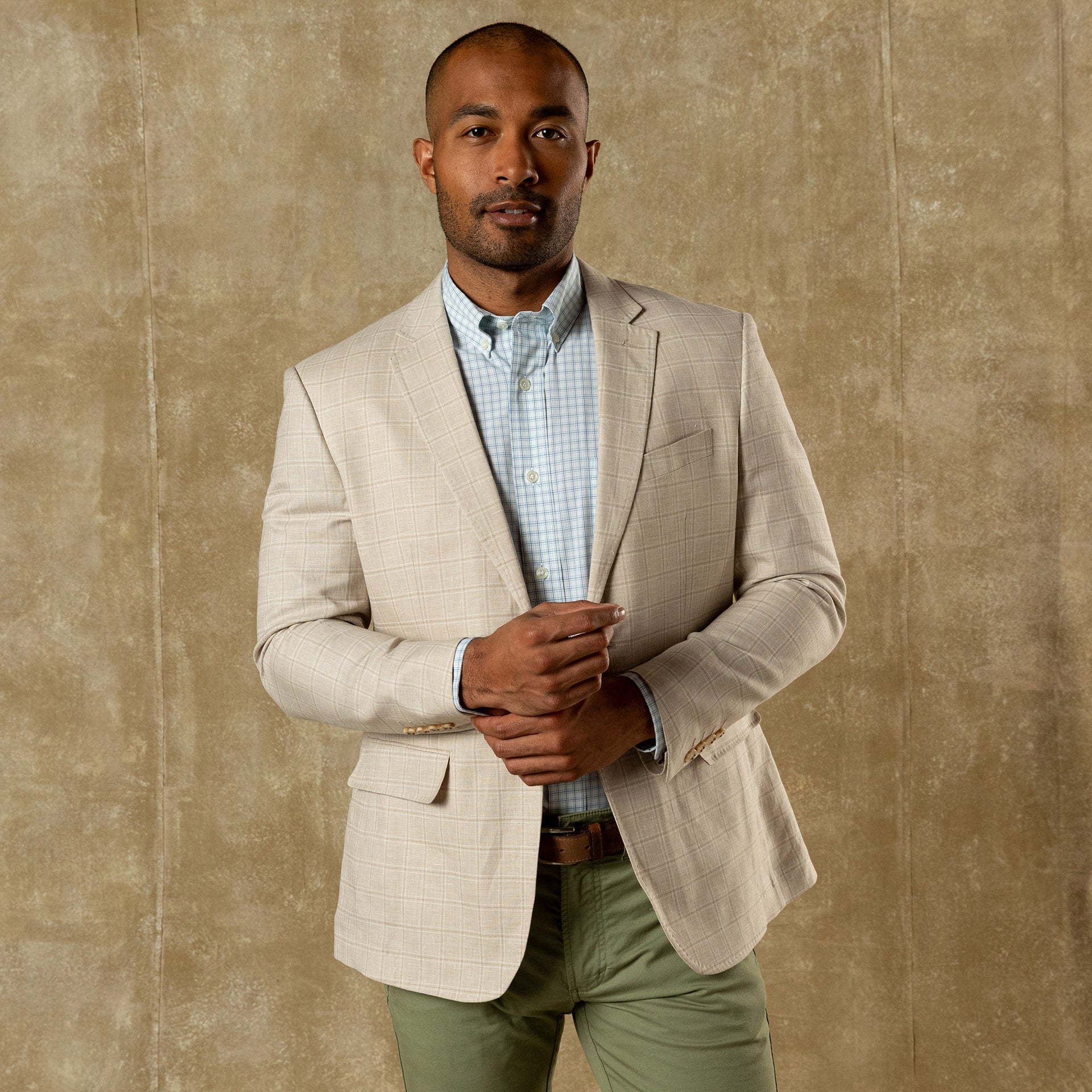 Hastings Plaid Sport Coat - Tan