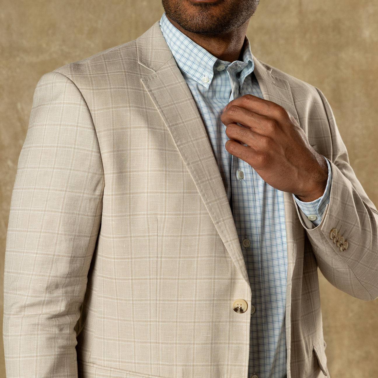 Hastings Plaid Sport Coat - Tan