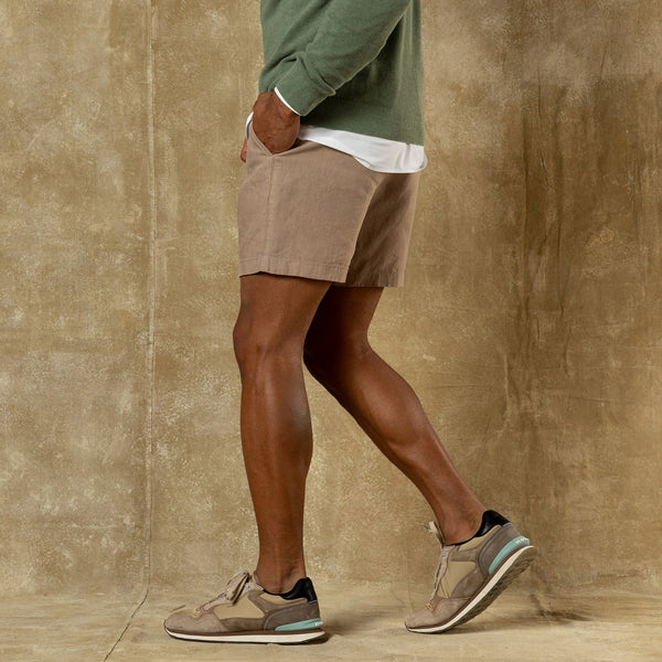 7" Gold School Linen Chino Short - Clay