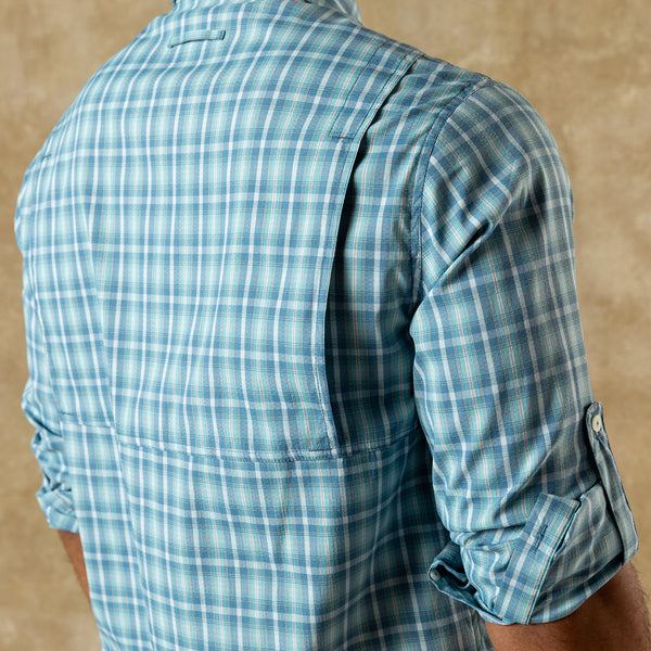 Performance Dobby Guide Shirt - Melrose Plaid - Lake Blue