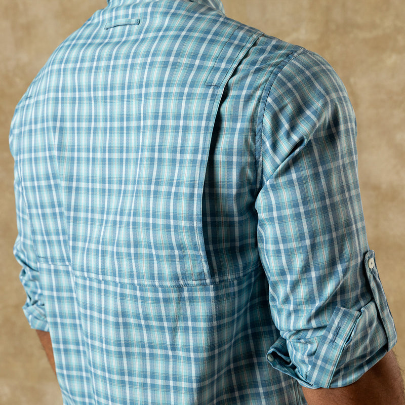 Performance Dobby Guide Shirt - Melrose Plaid - Lake Blue