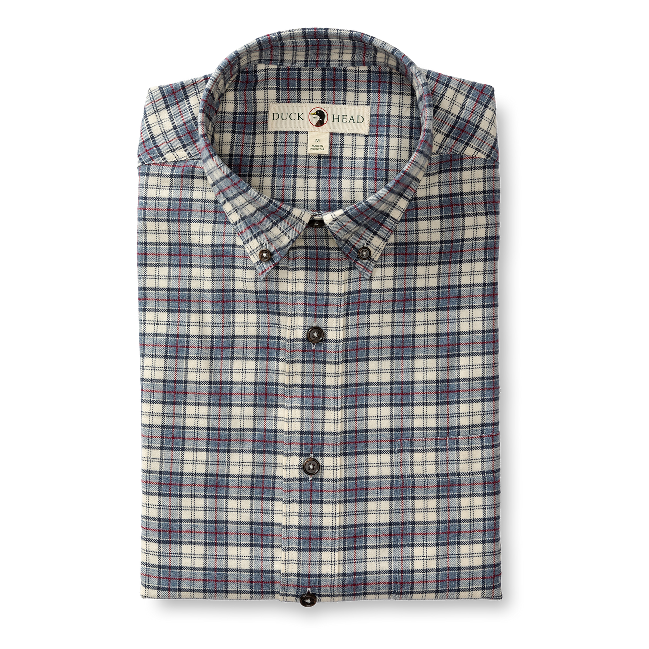 Cotton Flannel Sport Shirt - Werth Plaid - Stone Blue Heather