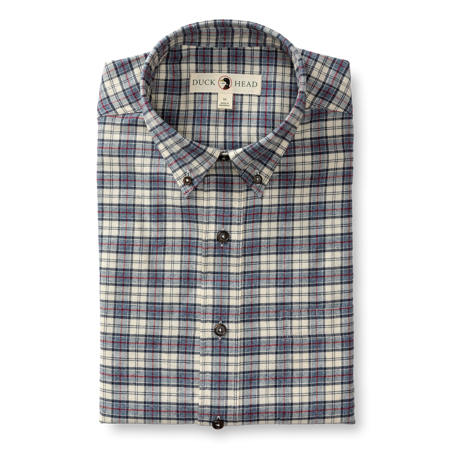 Cotton Flannel Sport Shirt - Werth Plaid - Stone Blue Heather