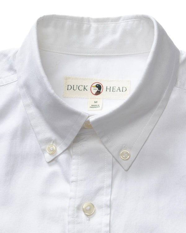 Cotton Oxford Sport Shirt - Morris Solid - White