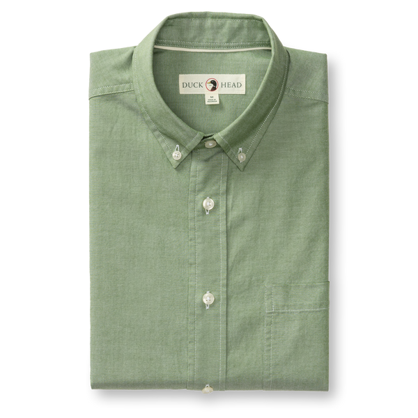 Cotton Oxford Sport Shirt - Morris Solid - Forest Green