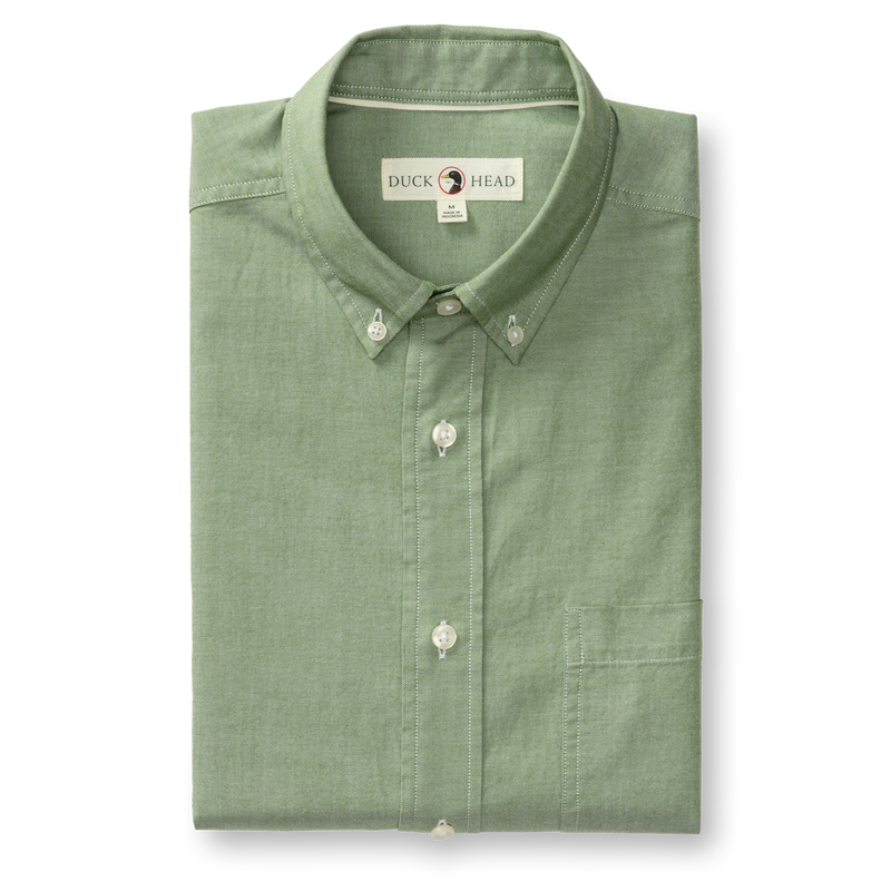 Cotton Oxford Sport Shirt - Morris Solid - Forest Green