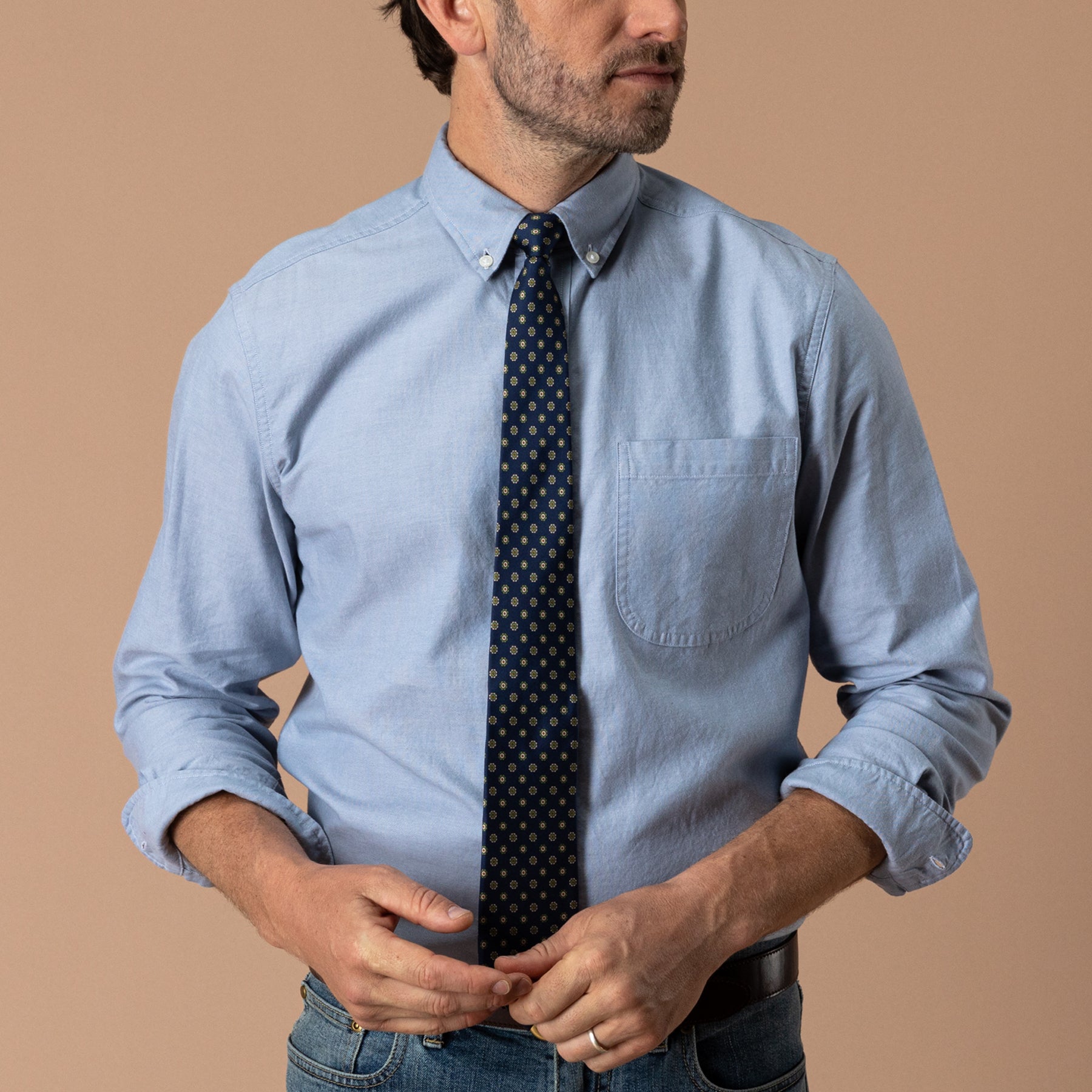 Cotton Oxford Sport Shirt - Morris Solid - Windblown Sky