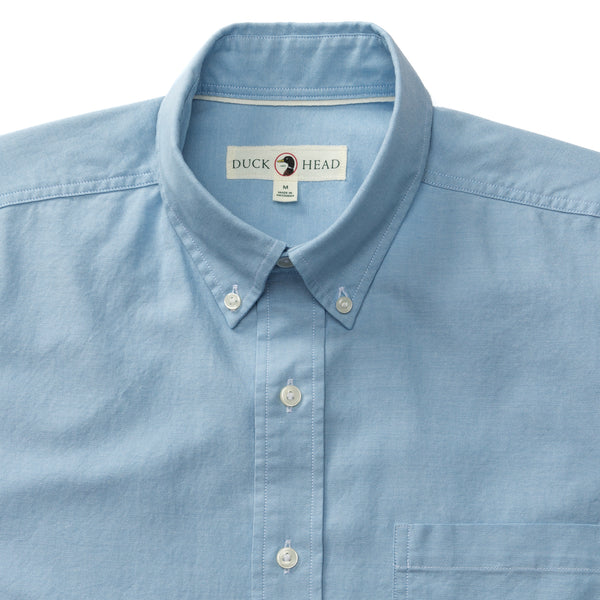 Cotton Oxford Sport Shirt - Morris Solid - Lake Blue