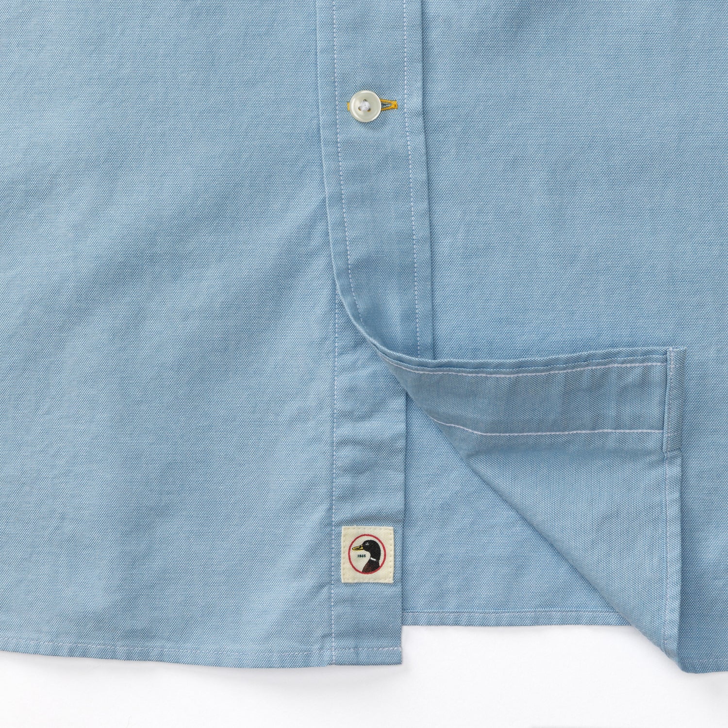 Cotton Oxford Sport Shirt - Morris Solid - Lake Blue