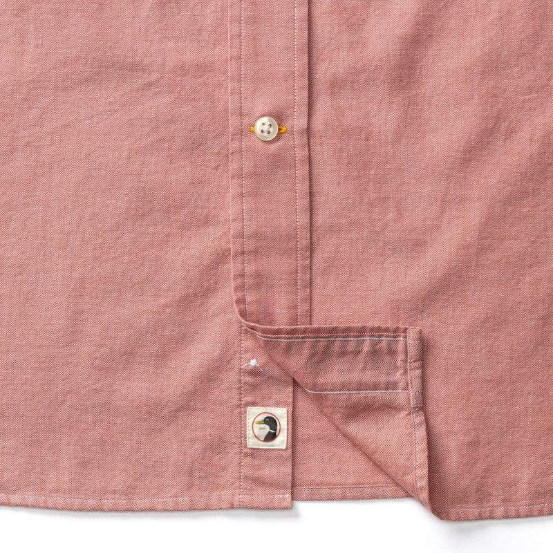Cotton Oxford Sport Shirt - Morris Solid - Cedarwood Red