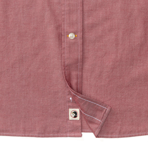 Cotton Oxford Sport Shirt - Morris Solid - Rio Red