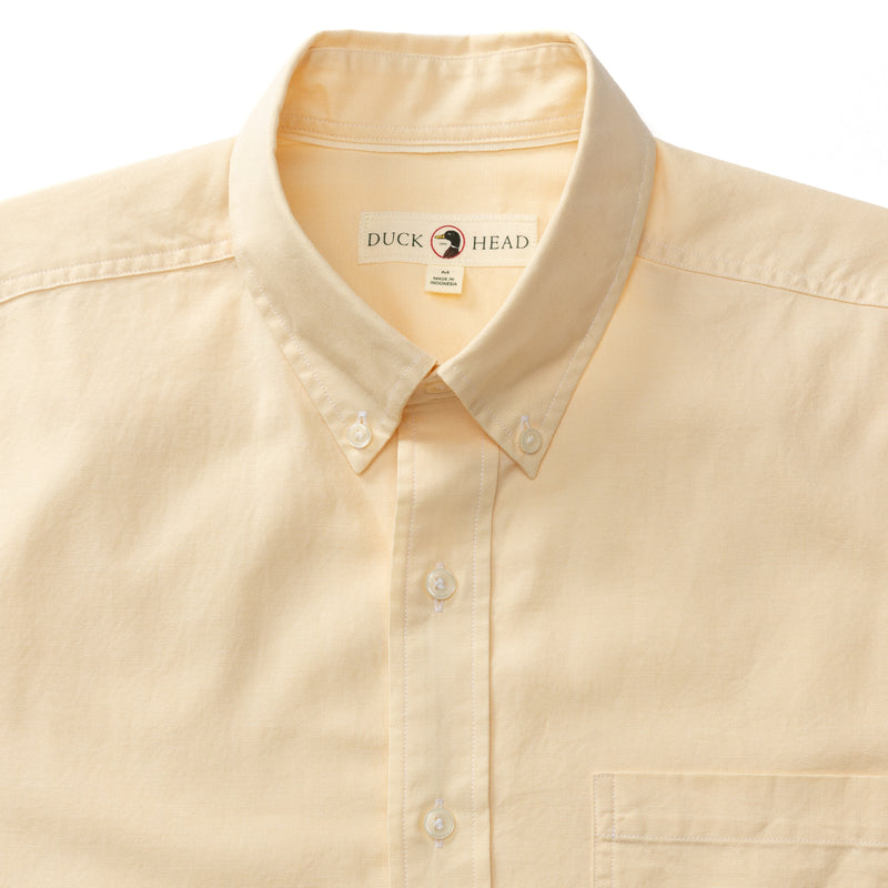 Cotton Oxford Sport Shirt - Morris Solid - Pale Yellow