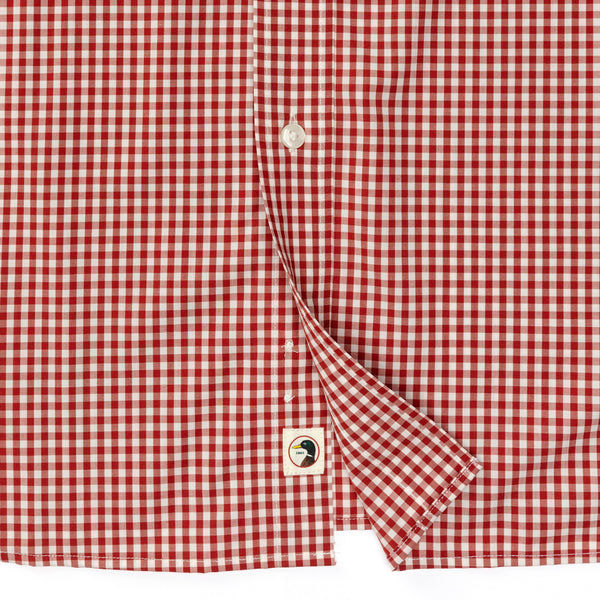 Performance Poplin Sport Shirt - Walton Gingham - Red Ochre