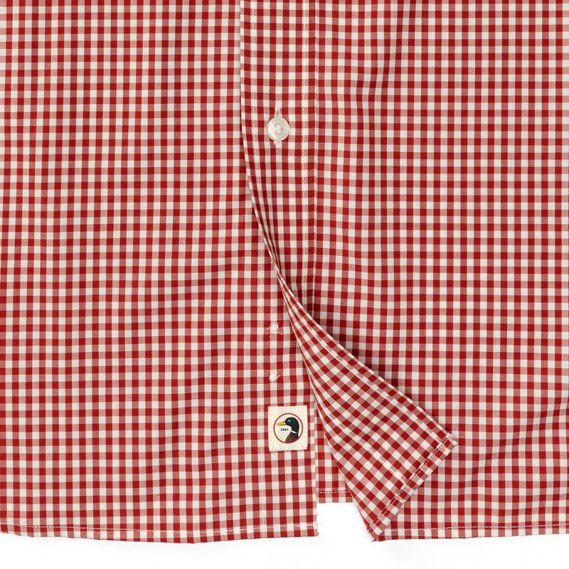 Performance Poplin Sport Shirt - Walton Gingham - Red Ochre