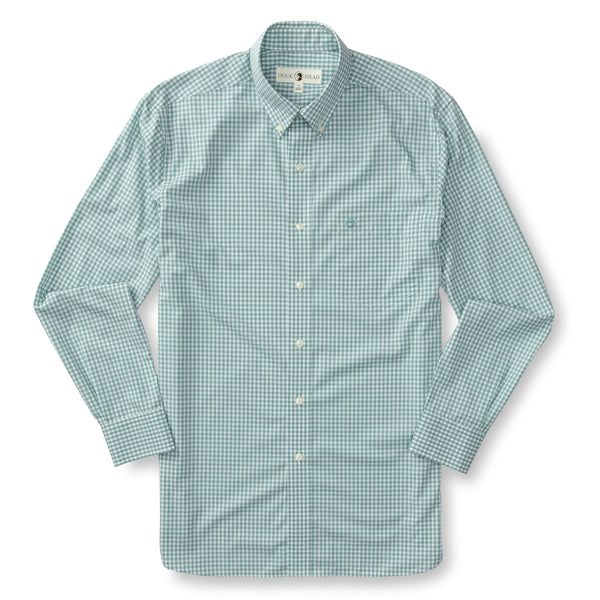 Performance Poplin Sport Shirt - Walton Gingham - Flint Blue