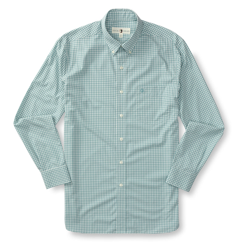 Performance Poplin Sport Shirt - Walton Gingham - Flint Blue