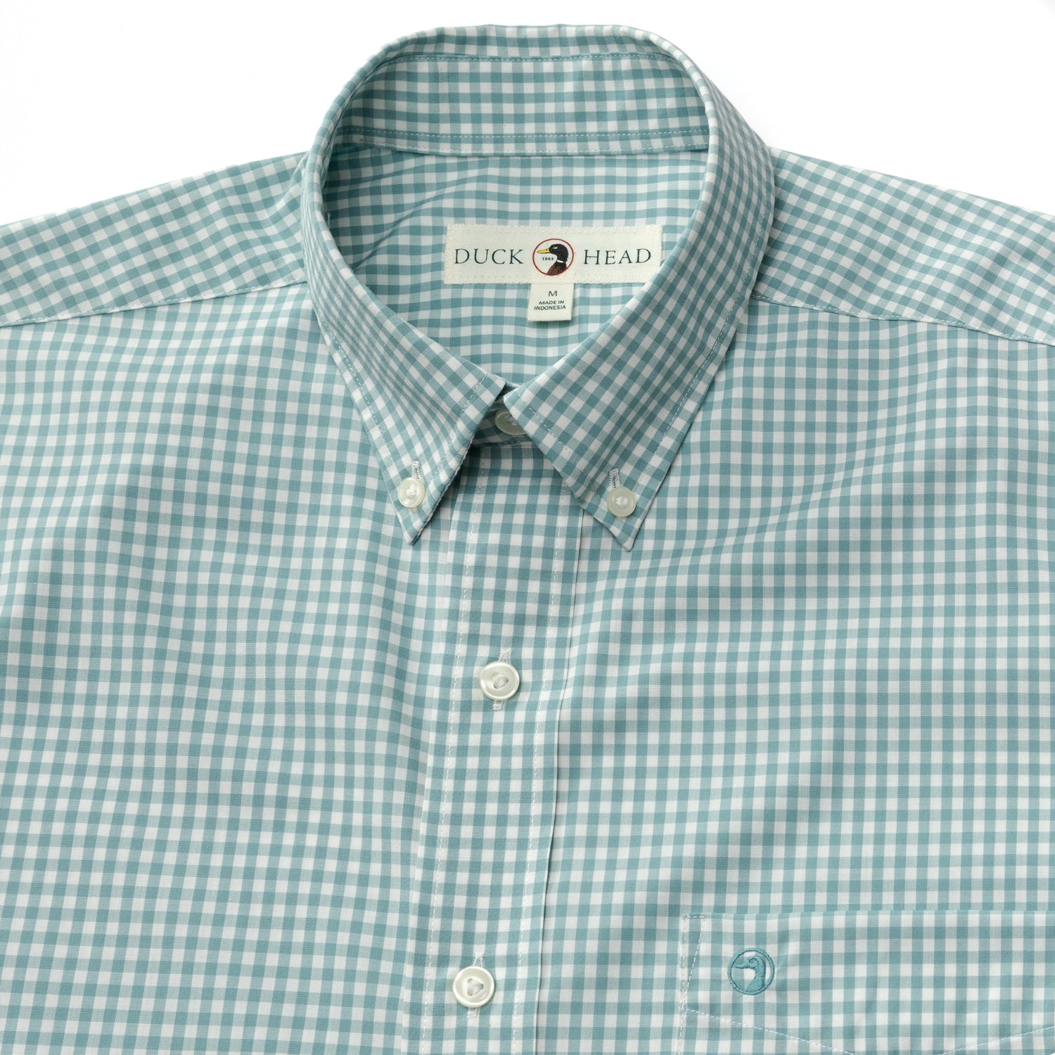 Performance Poplin Sport Shirt - Walton Gingham - Flint Blue