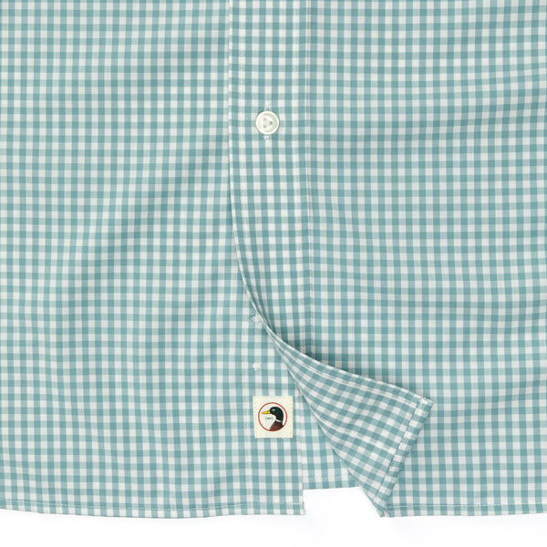 Performance Poplin Sport Shirt - Walton Gingham - Flint Blue
