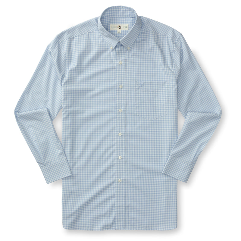Walton Gingham Performance Poplin Sport Shirt - Zen Blue