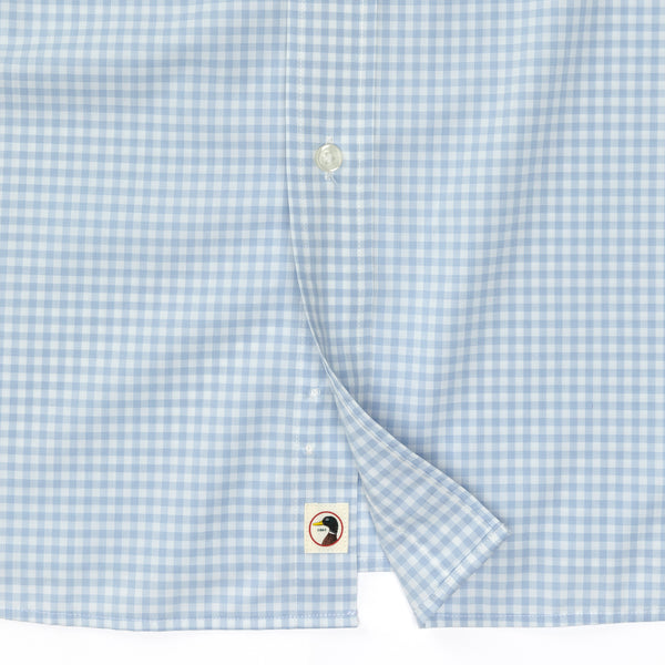 Walton Gingham Performance Poplin Sport Shirt - Zen Blue