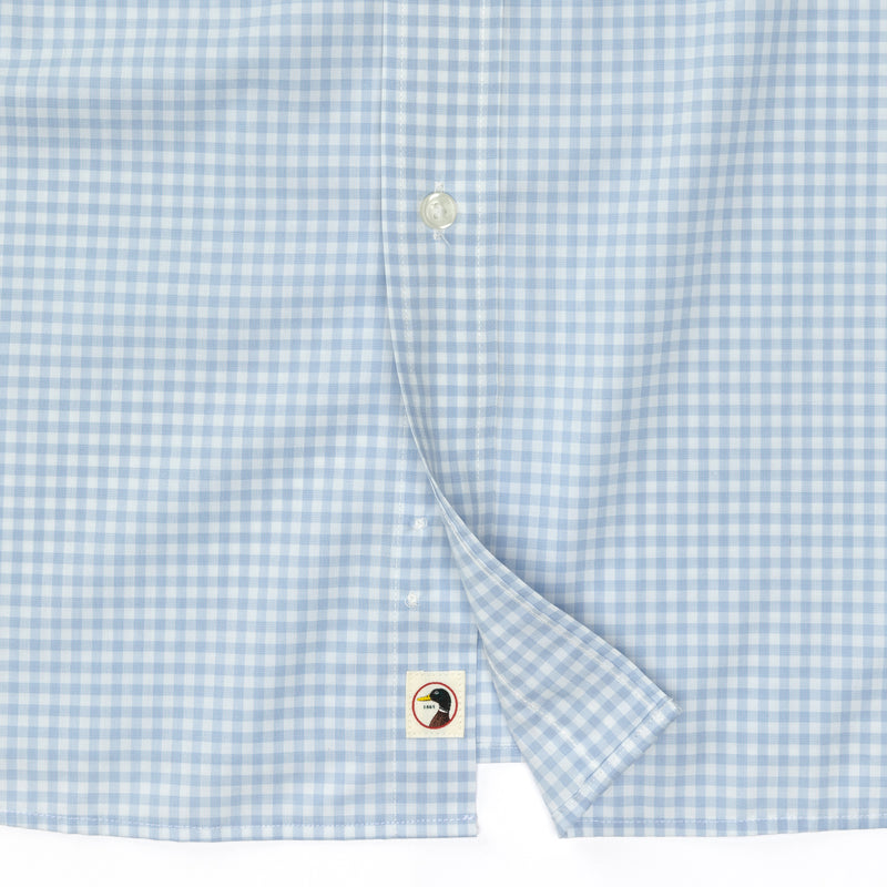 Walton Gingham Performance Poplin Sport Shirt - Zen Blue