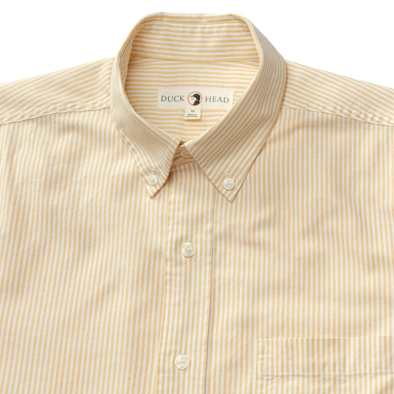 Collins Stripe Cotton Oxford Sport Shirt - Washed Yellow