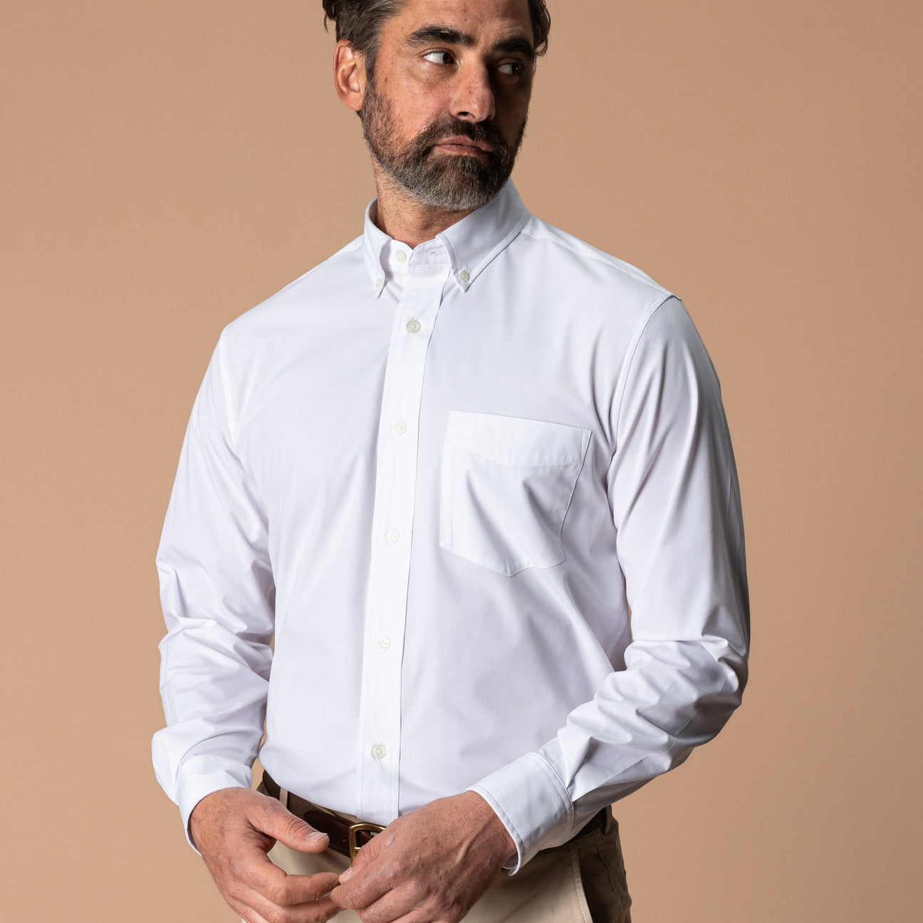 Performance Poplin Sport Shirt - Boyce Solid- White