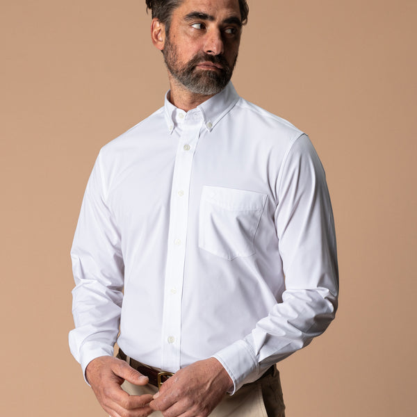 Performance Poplin Sport Shirt - Boyce Solid- White