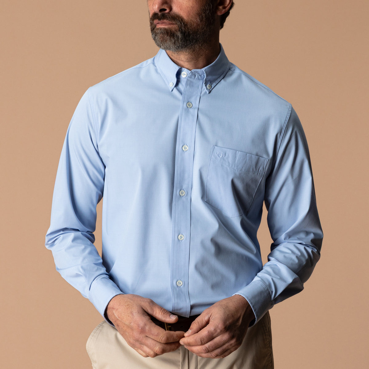Performance Poplin Sport Shirt - Boyce Solid - Light Blue