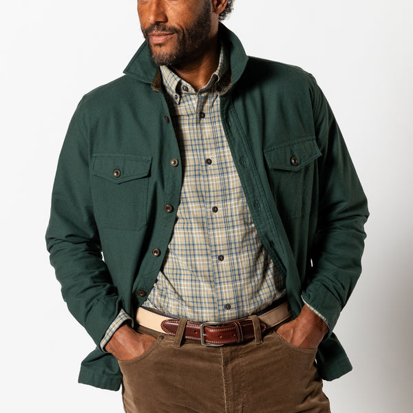 Slater Moleskin Overshirt - Spruce Green