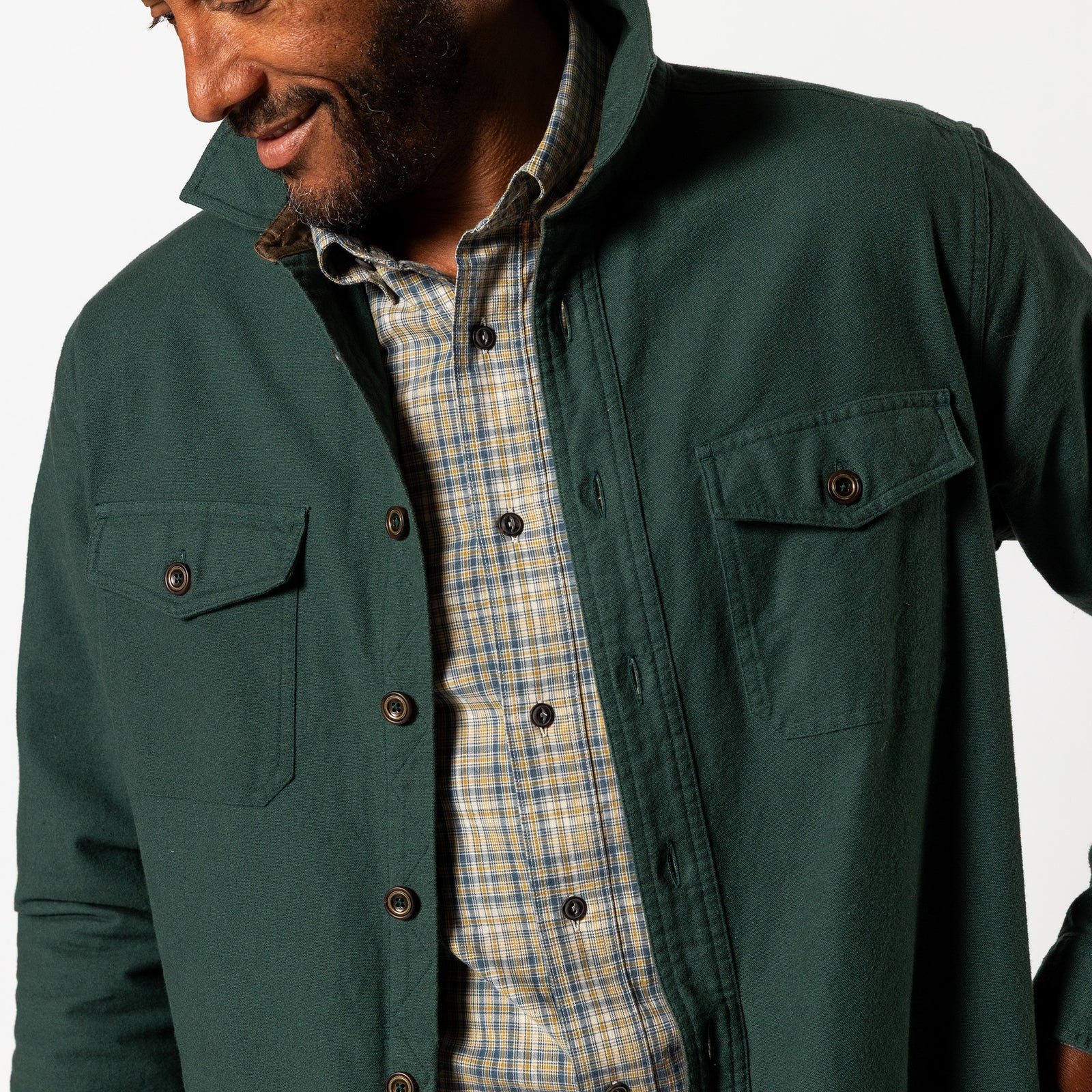 Slater Moleskin Overshirt - Spruce Green