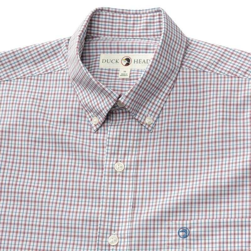 Performance Poplin Sport Shirt - Langley Plaid - Coronet Blue