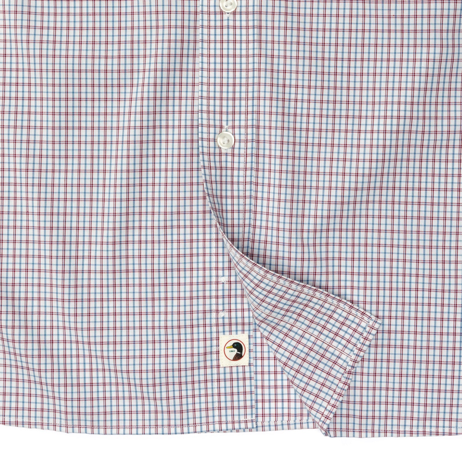 Performance Poplin Sport Shirt - Langley Plaid - Coronet Blue