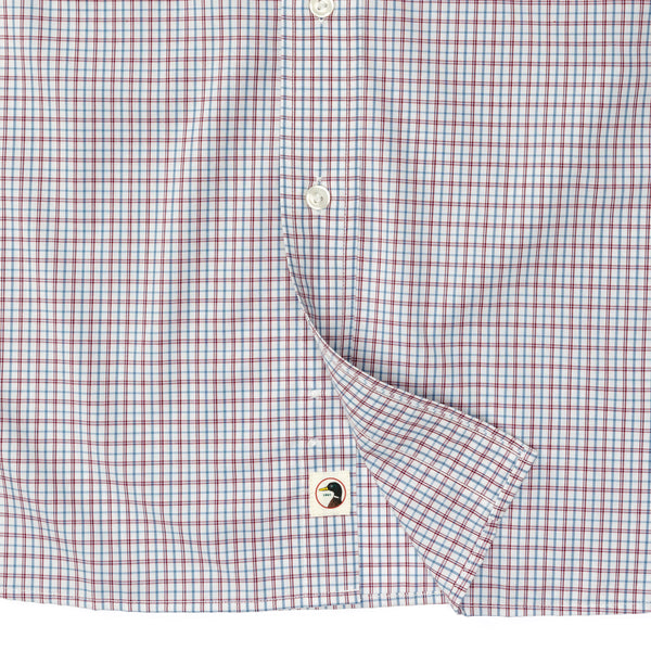 Performance Poplin Sport Shirt - Langley Plaid - Coronet Blue