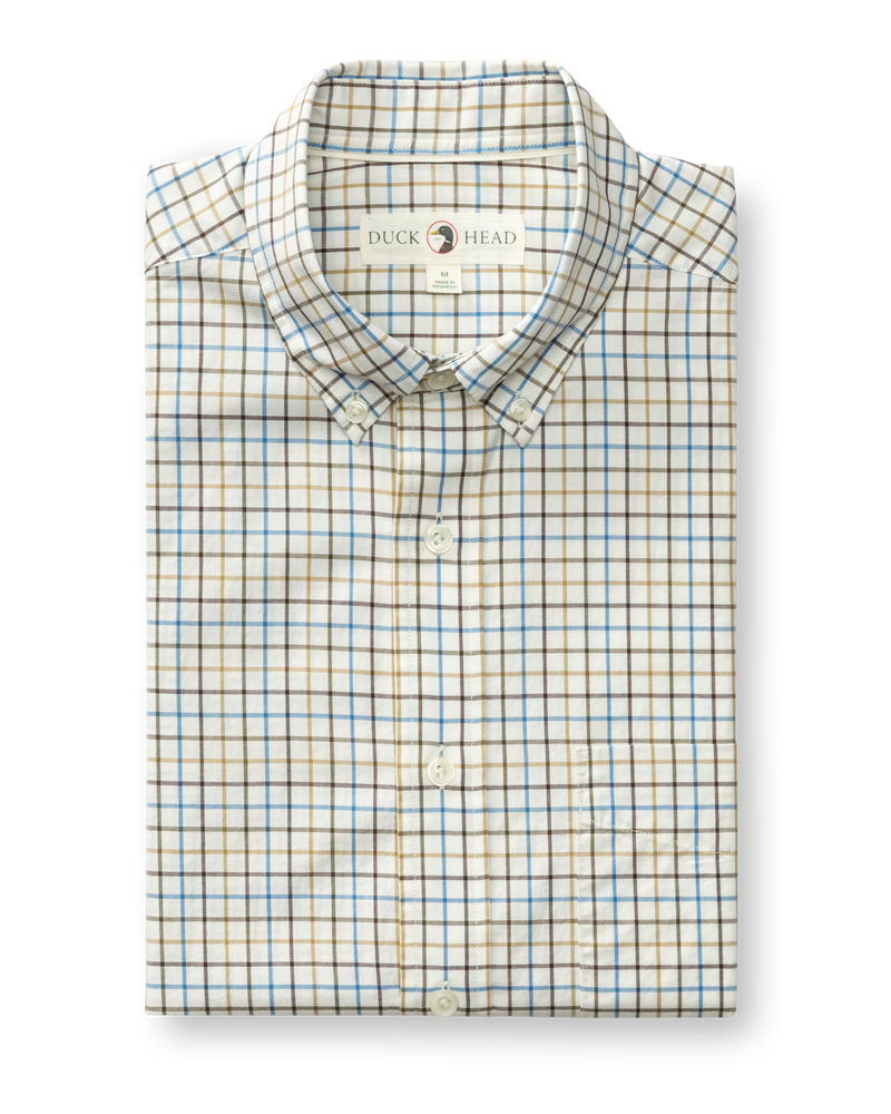 Cotton Twill Sport Shirt - Joyner Plaid - Wheatfield