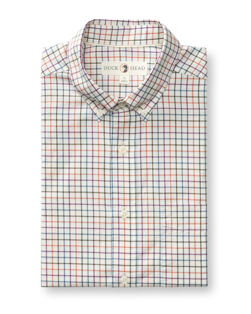 Cotton Twill Sport Shirt - Joyner Plaid - Weathered Rose